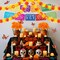 85 Pcs Day of the Dead Decorations Set with Lights(Orange and Yellow)